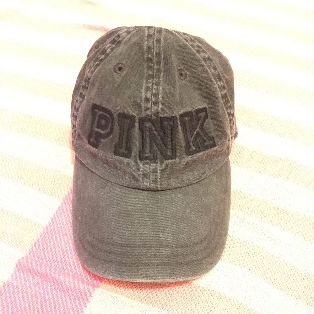 Victoria Secret Pink Faded Distressed Hat OS Black